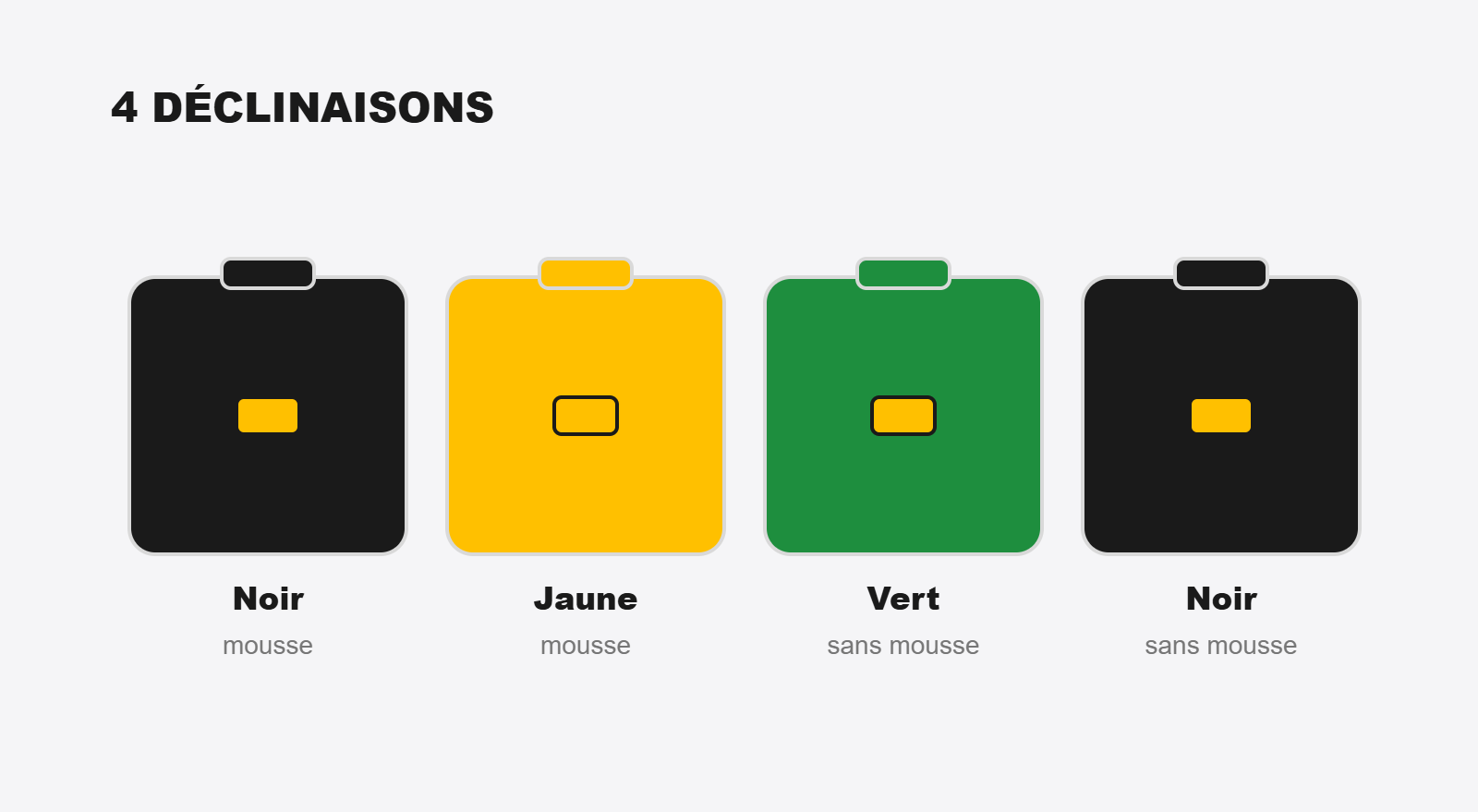 4 déclinaisons de couleur storm case